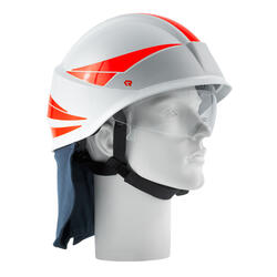 Nackenschutz, am Helm montiert