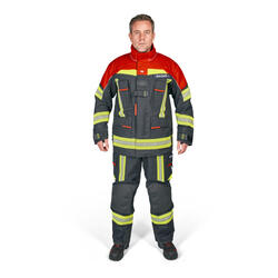 Einsatzjacke FIRE FLEX, Nomex® XTR, schwarzblau/rot